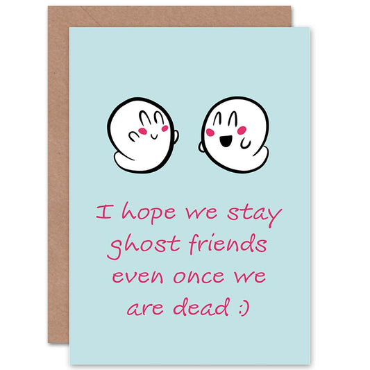 Ghost Cartoon Cute Fun Friendship Friendship Card