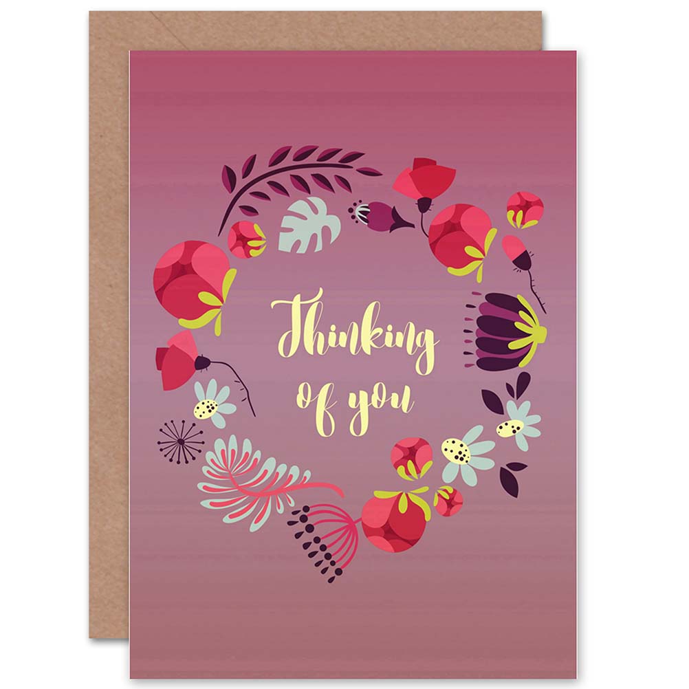 Spring Flower Wreath Design Floral Friendship Card