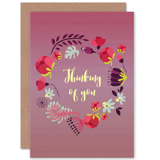 Spring Flower Wreath Design Floral Friendship Card