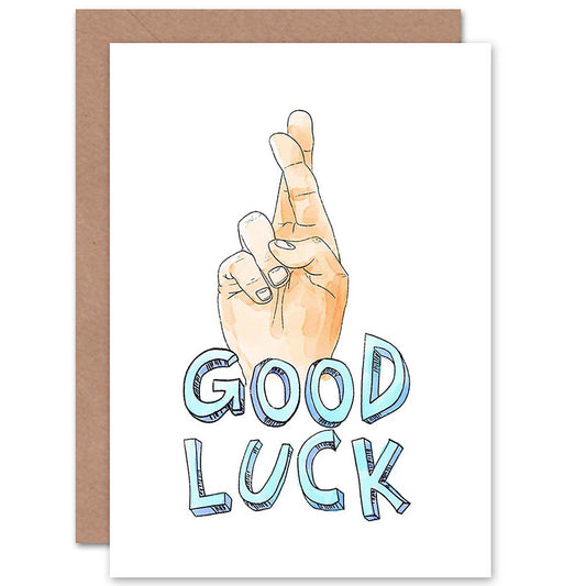 Hand Fingers Crossed Good Luck Card