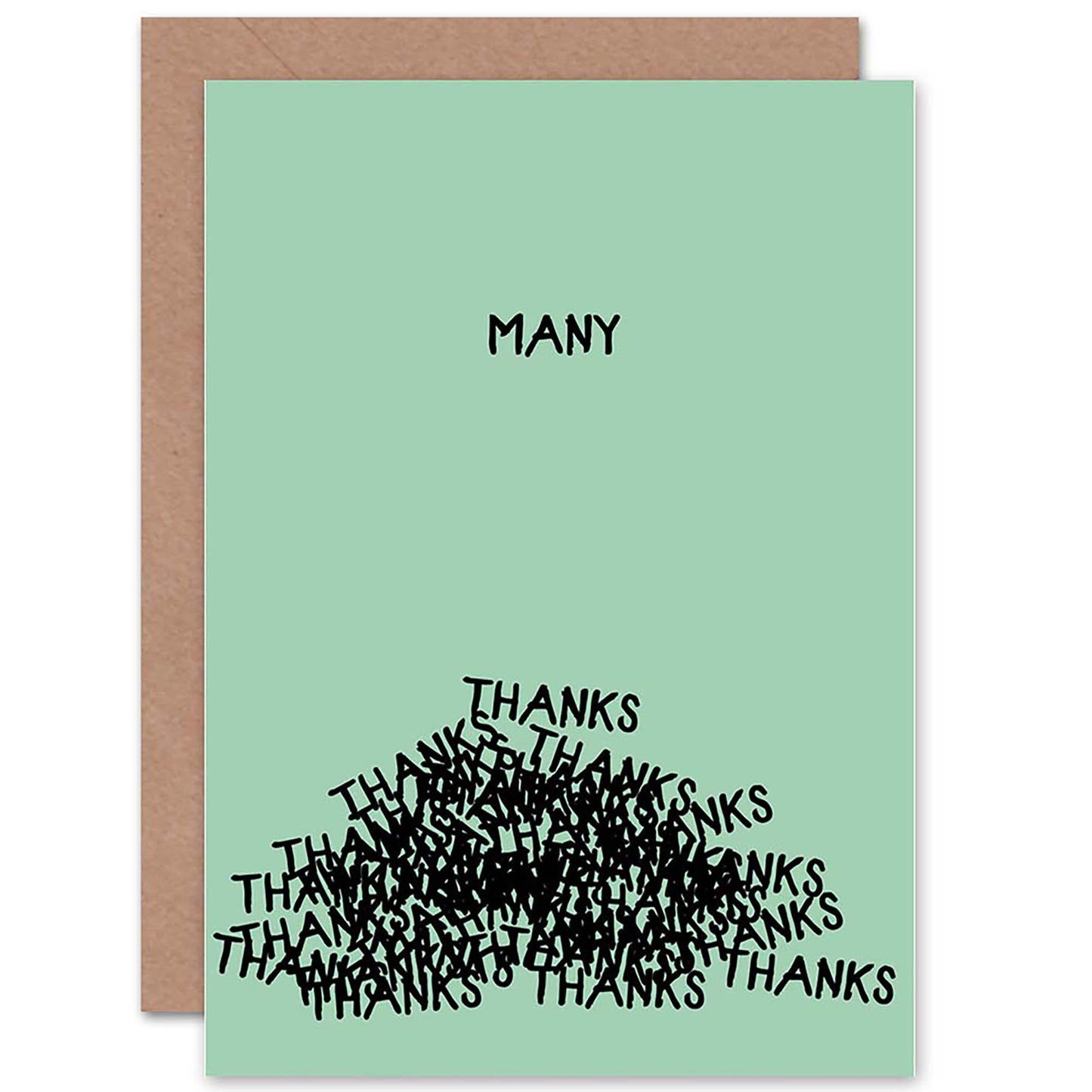 Many Thanks Typography Word Thank You Card