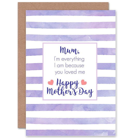 I'm Everything Am Because You Loved Me Mother's day Card