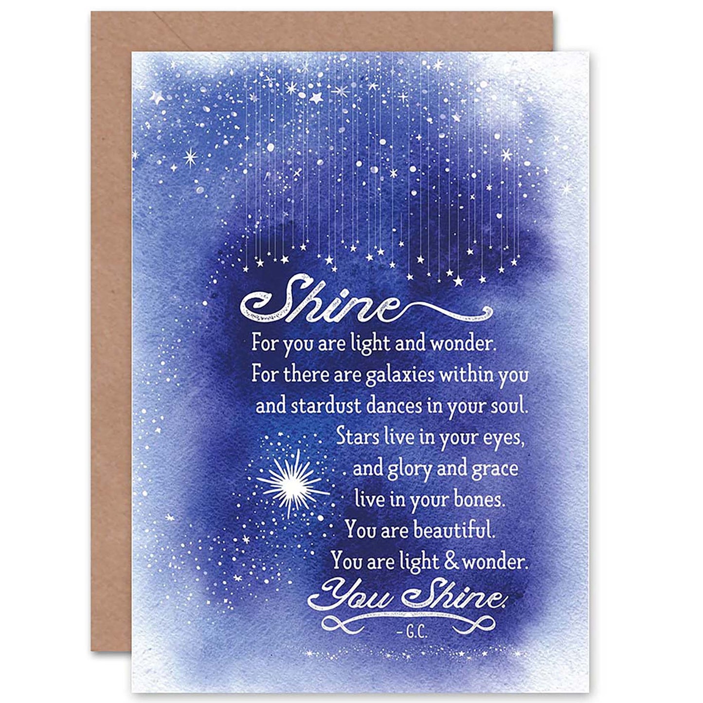 Quote Shine Ren Kid Love Stars Quote Greetings Card