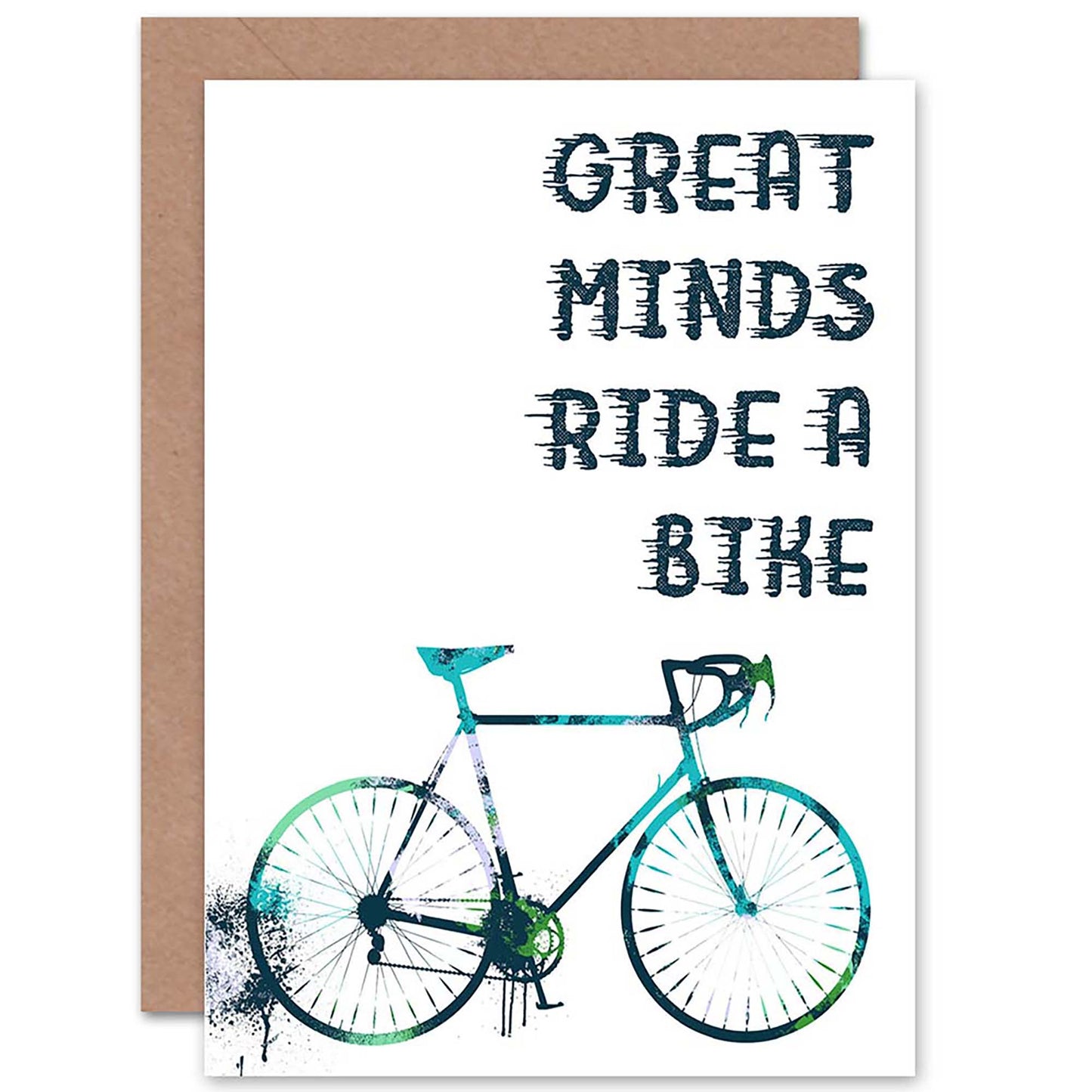 Great Minds Ride Bike Bicycle Cyclist Greetings Card