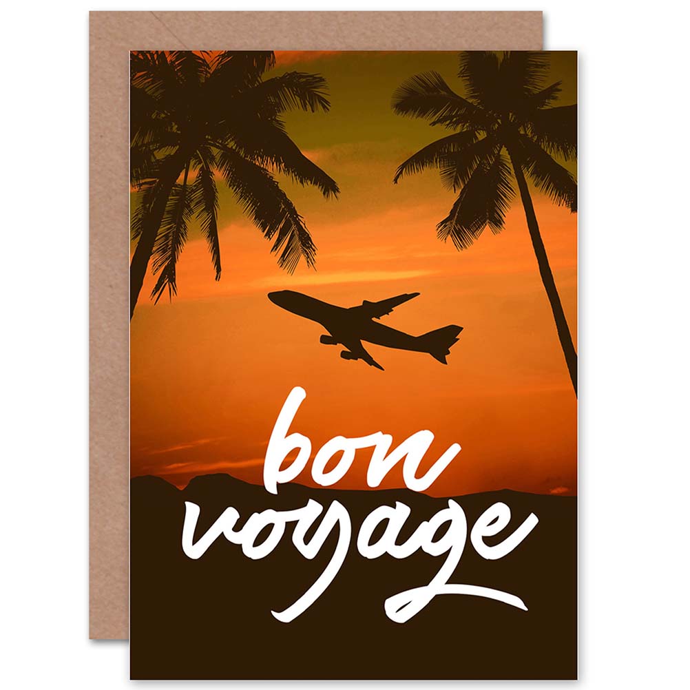 Bon Voyage Sunset Travel Good Bye Card