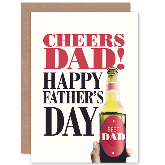 Cheers Best Fathers Day Beer Bottle Father's Day Card