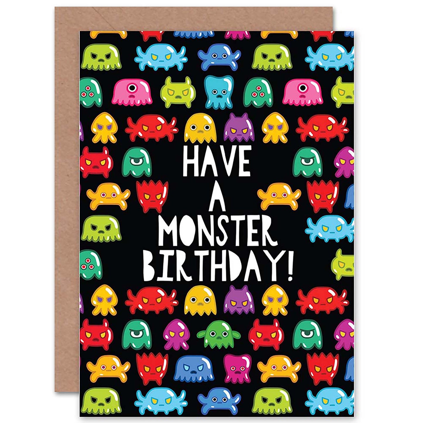 Monster Birthday Kids Cute Bright Greeting Birthday Card