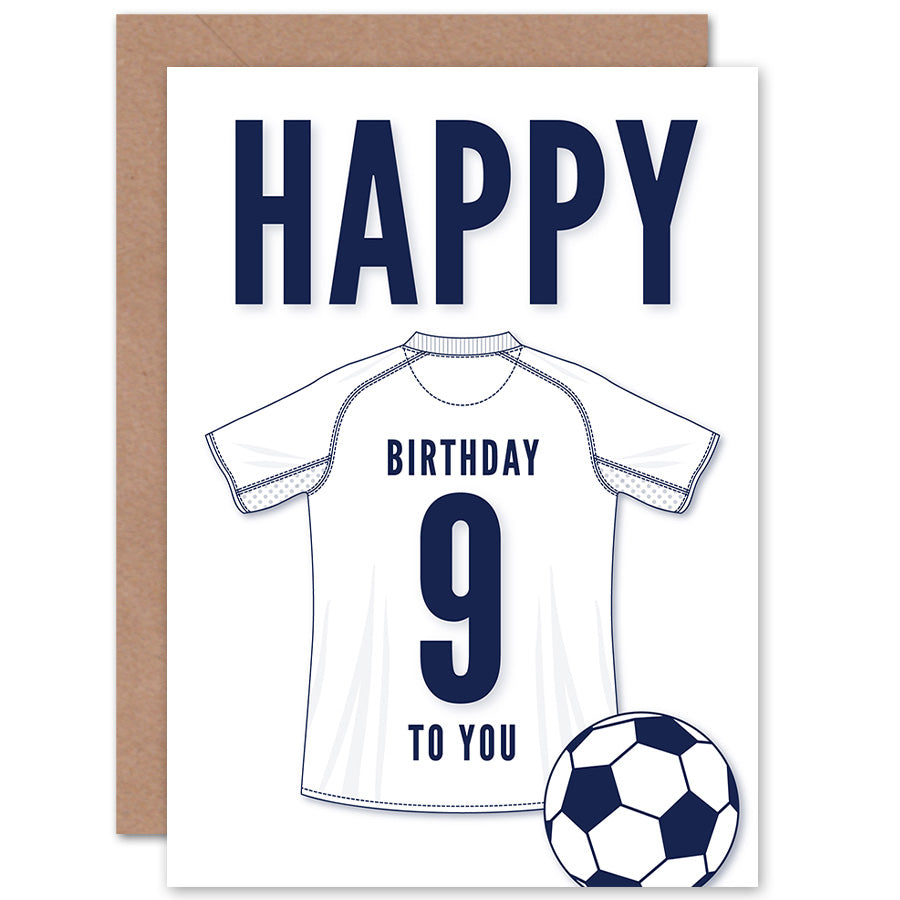 White Football Strip Kit Jersey Age Birthday Card