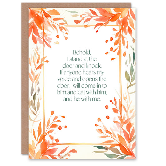 Orange Floral Christian Bible Quote Religious Birthday Card