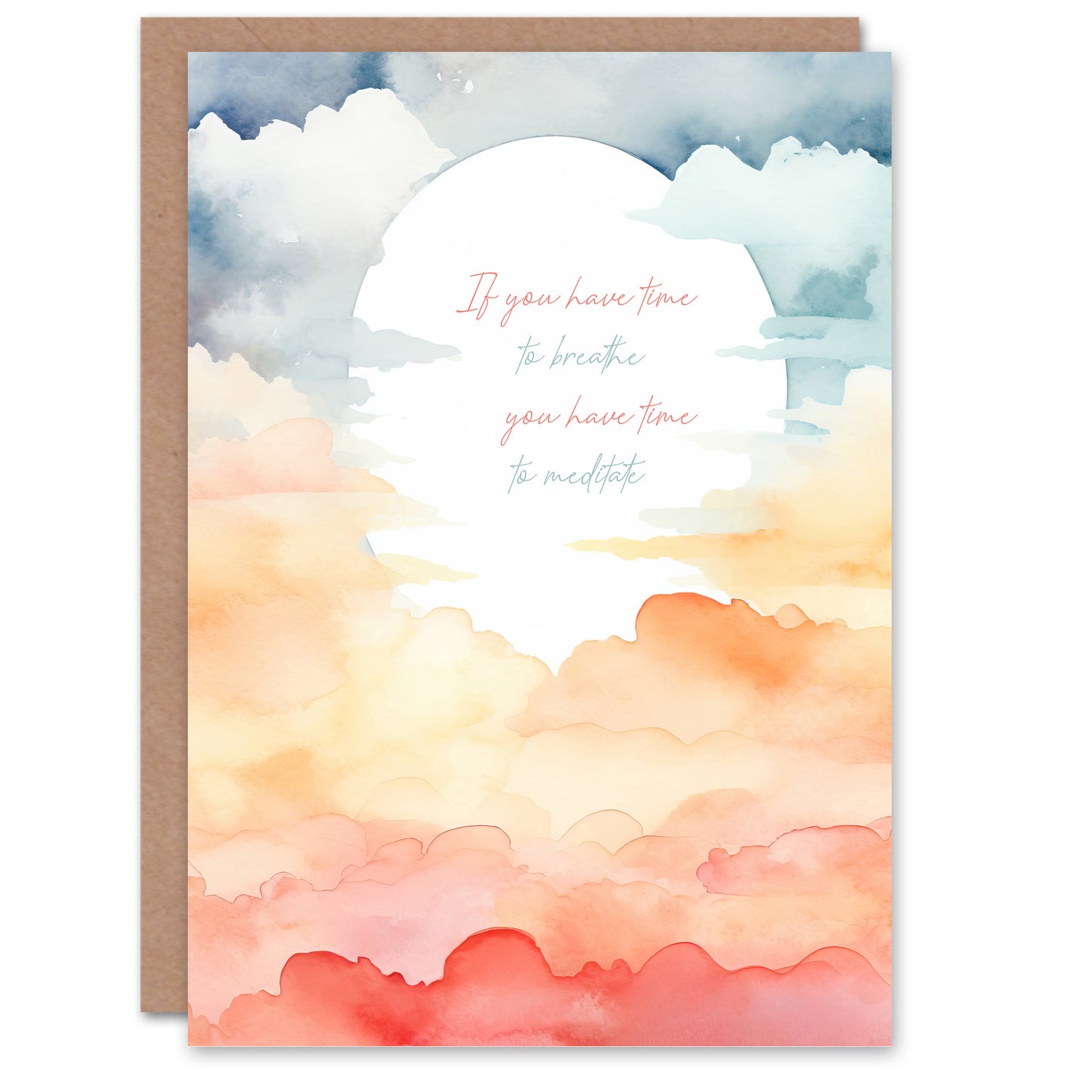 Sun Through Clouds Buddhist Mindfulness Enlightenment Quote Spiritual Card