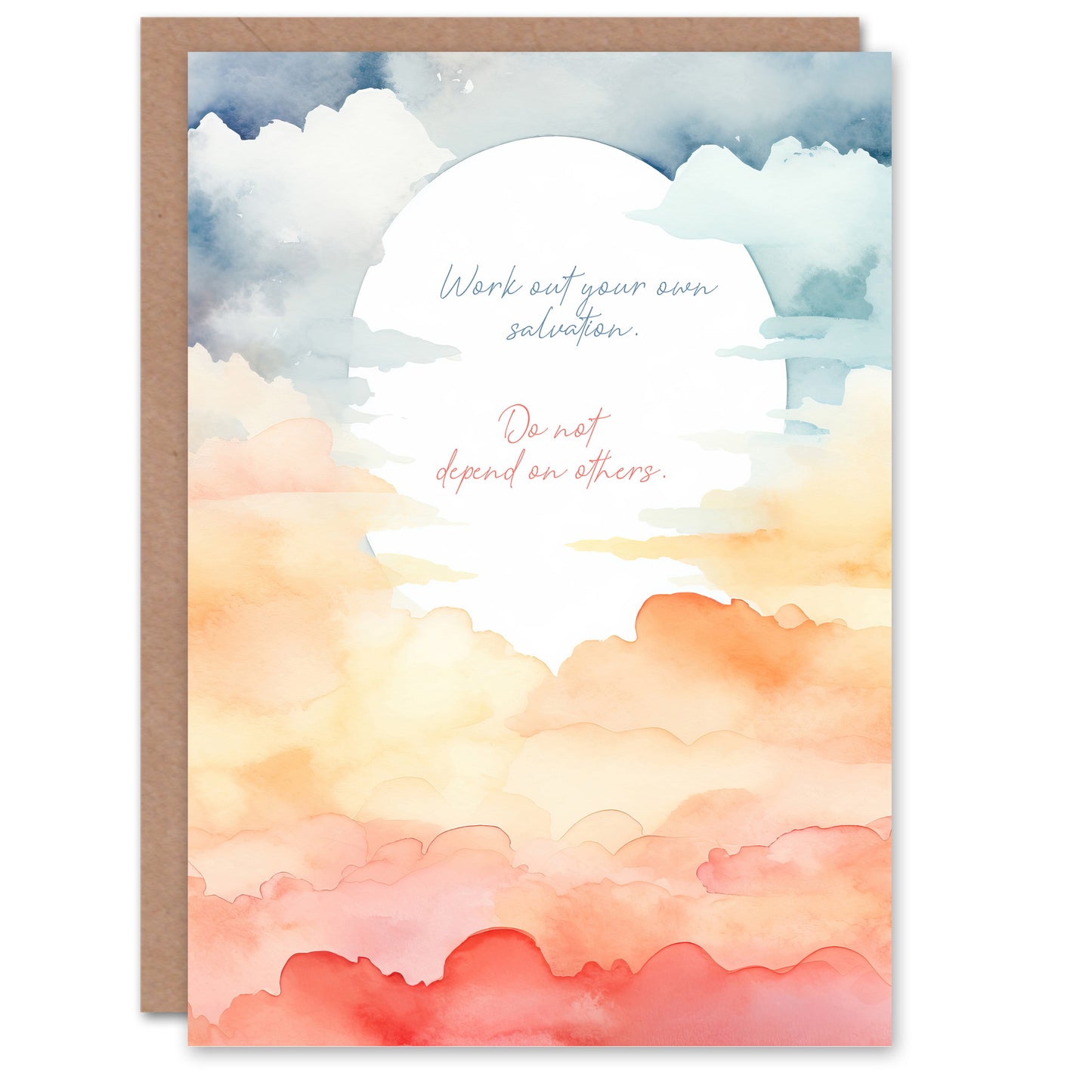 Sun Through Clouds Buddhist Mindfulness Enlightenment Quote Spiritual Card