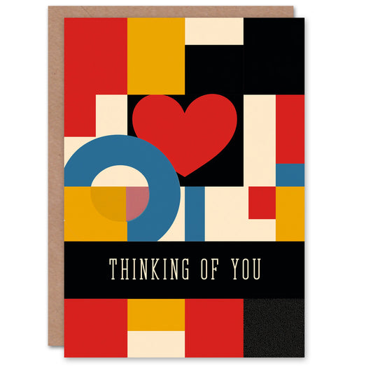 Love Heart Bold Geometric De Stijl Design Get Well Get Well Card