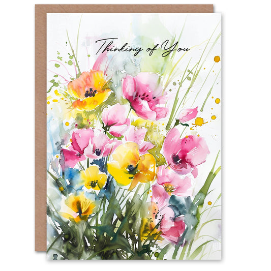Thinking of You Flowers Wildflower Get Well Card