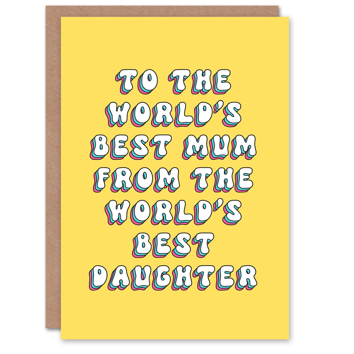 Worlds Best Sweet Fun Cheeky My Daughter Mum Mom Mother's day Card