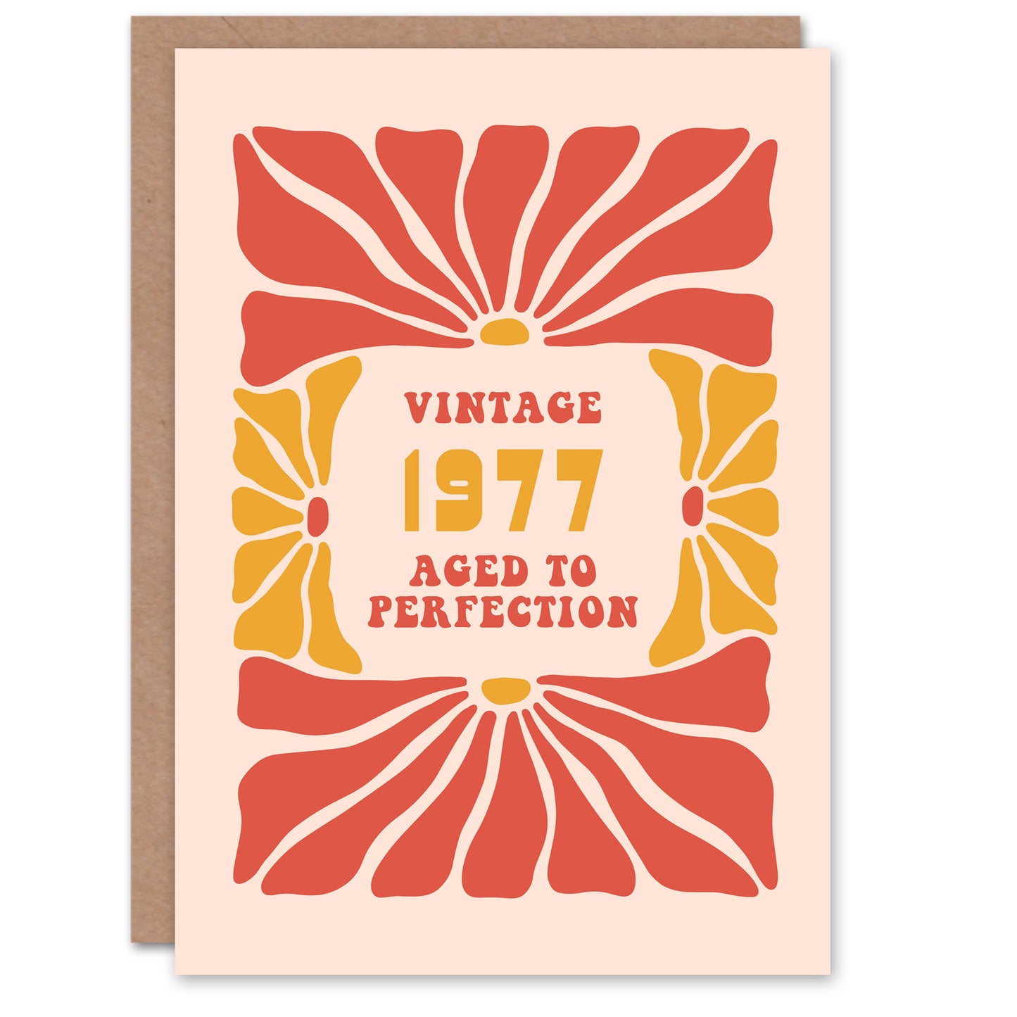 Vintage Retro Flower Year of Birth Birthday Card