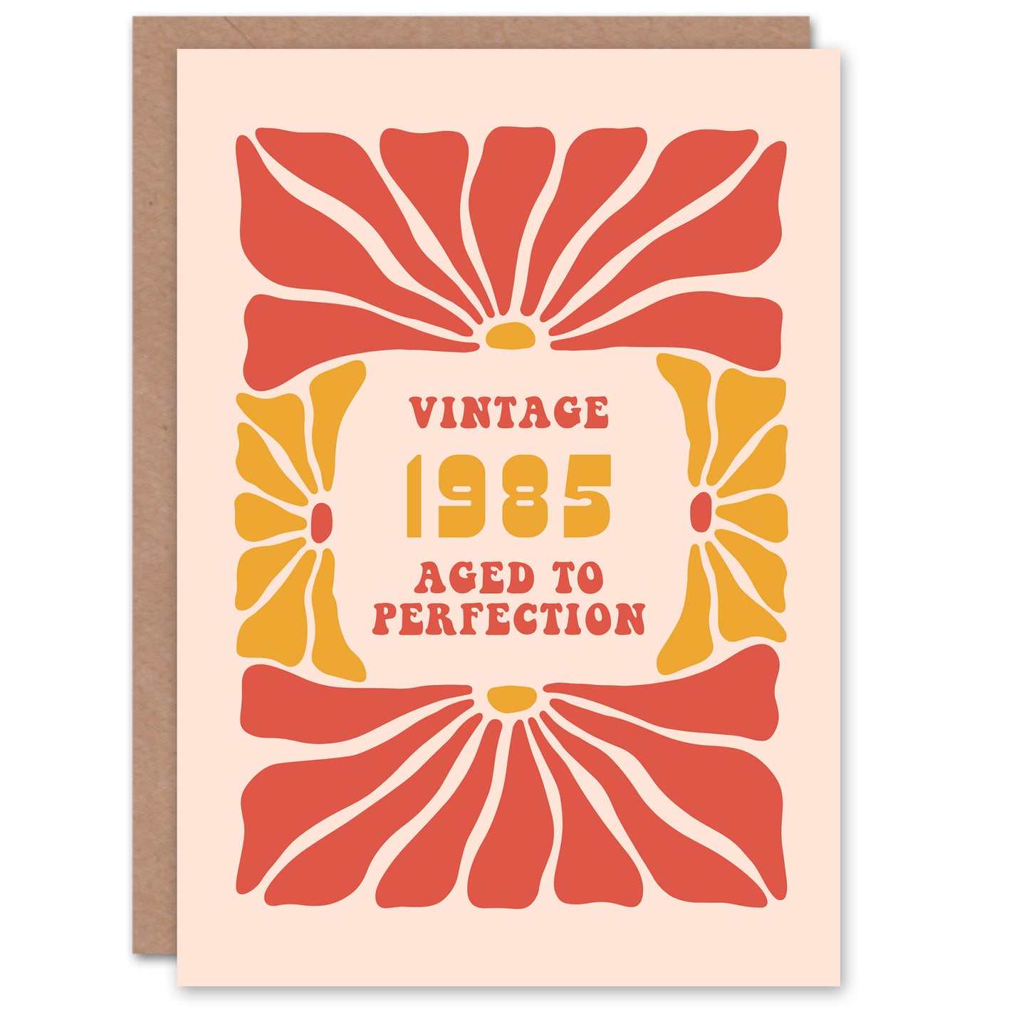 Vintage Retro Flower Year of Birth Birthday Card