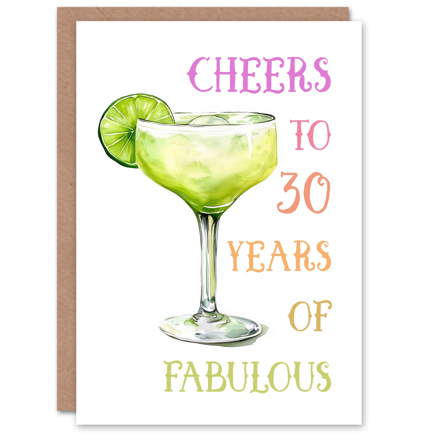 Cheers to Years of Fabulous Margarita Fun Age Birthday Card