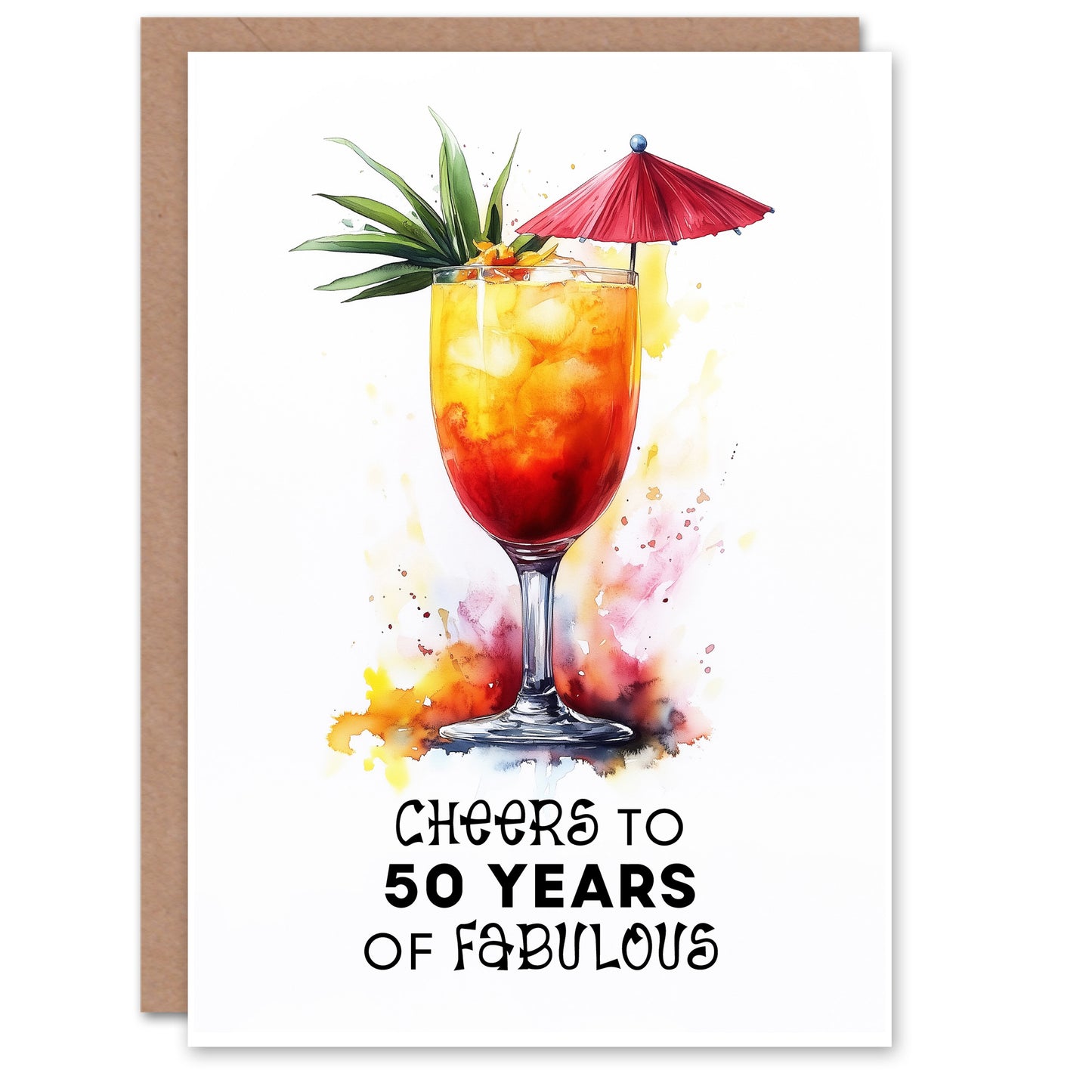 Cheers to Years of Fabulous Cocktail Fun Age Birthday Card