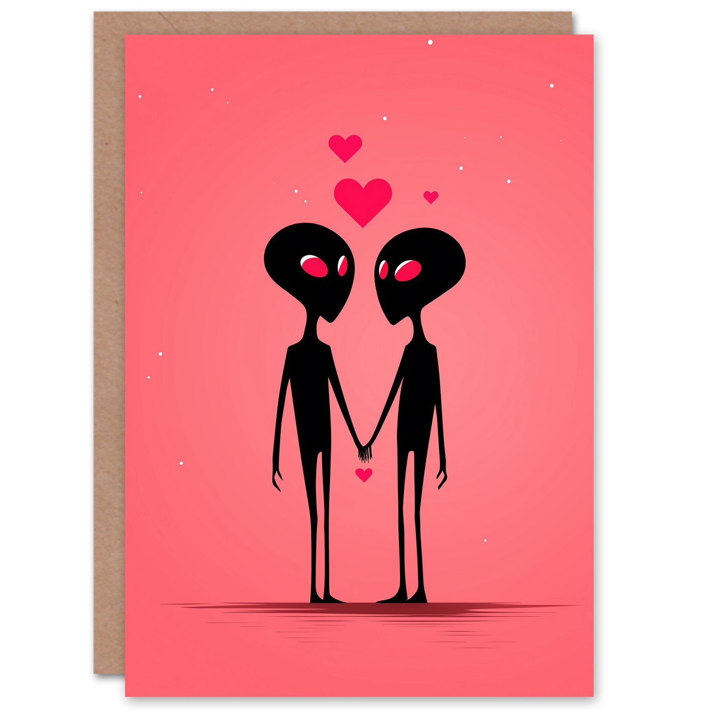 Found My Kind Cute Aliens In Love Holding Hands Valentine's Day Card