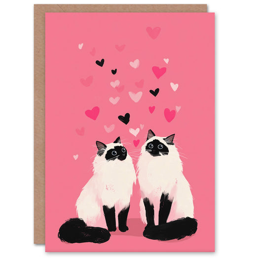 Smitten With You Animals in Love Ragdoll Cats Valentine's Day Card