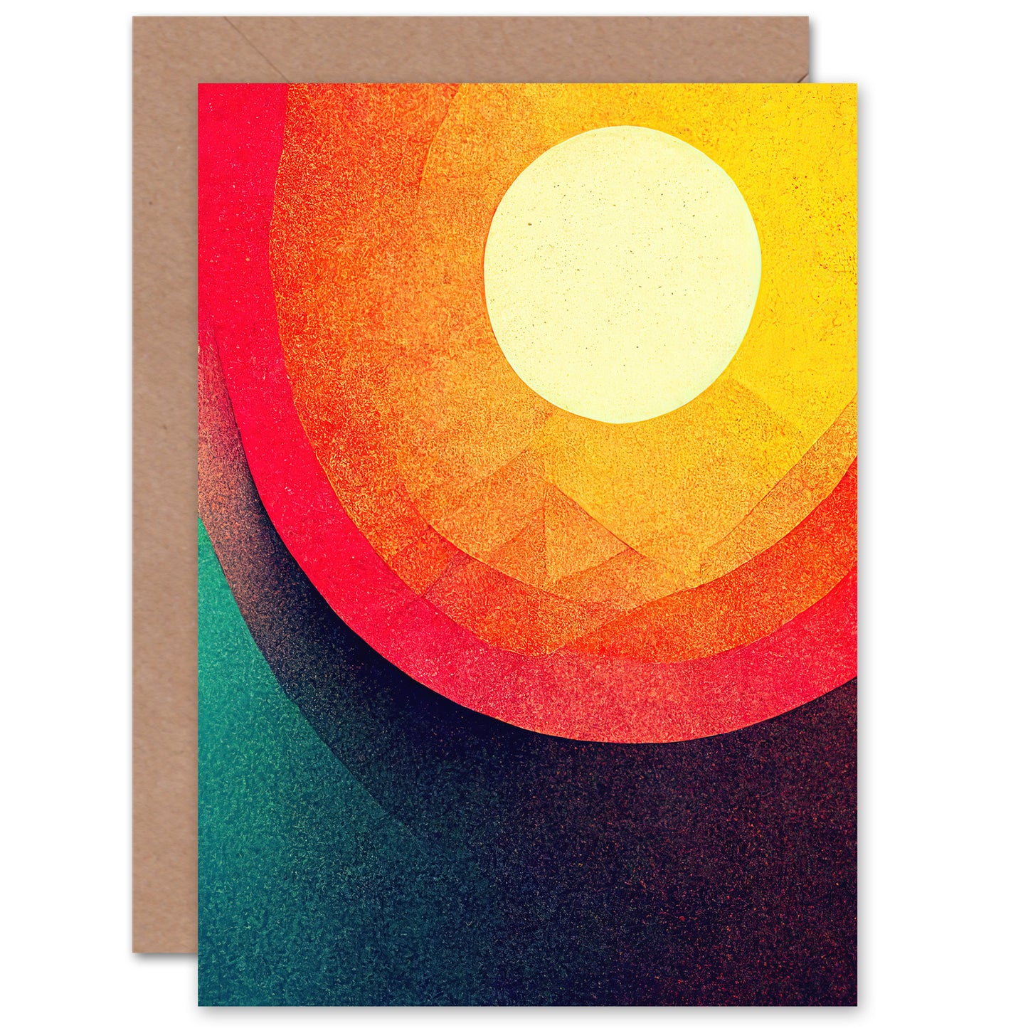 Bold Abstract Sunrise Birthday Card