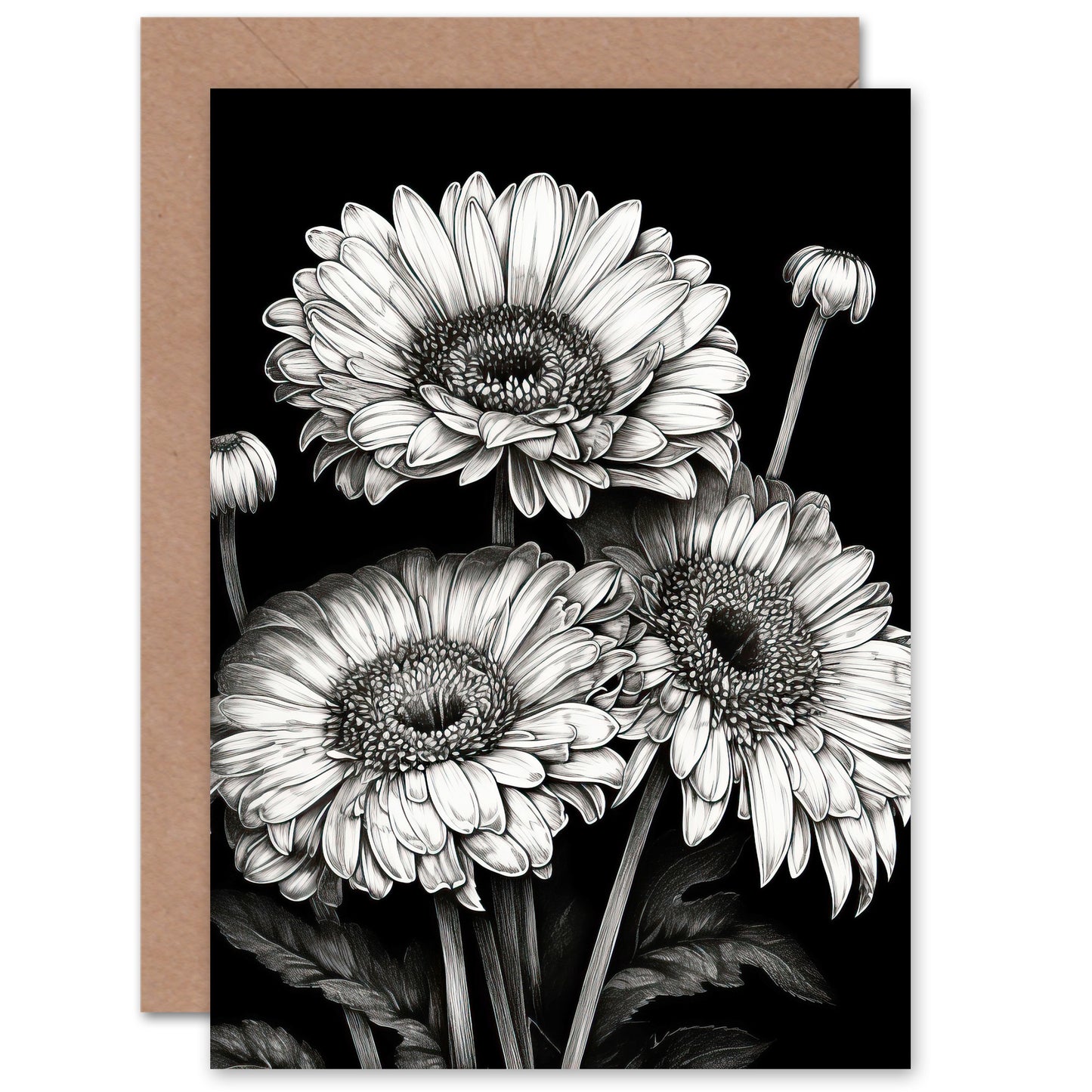 Elegant Gerbera Flowers Floral Get Well Card