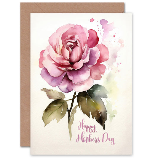 Mothers Day Rose Flower Floral Watercolour Mother's day Card