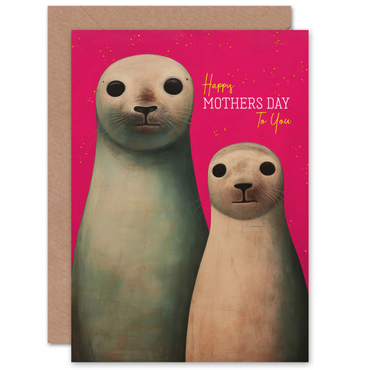 Mothers Day Pup Fun Pink My Inside Seal Mother's day Card