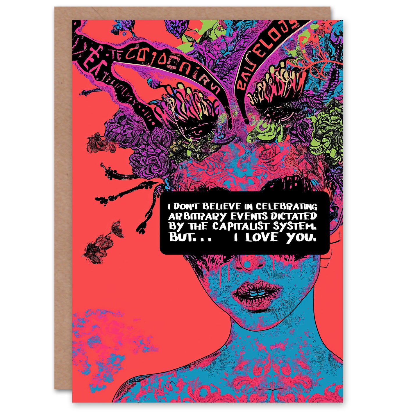 Anticapitalist Anarchy But I Love You Romantic Card