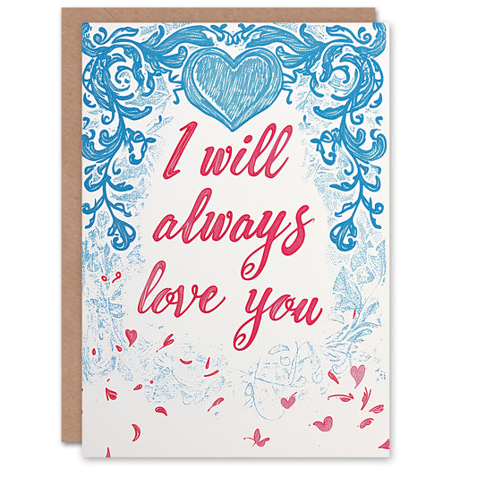 Always Love You Heart Ornamental Design Romantic Card
