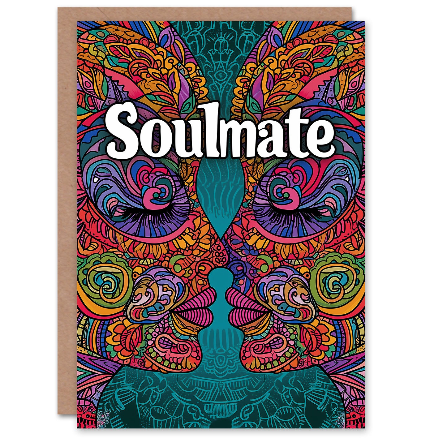 Soulmate Lesbian Esoteric Psychedelic Art Romantic Card