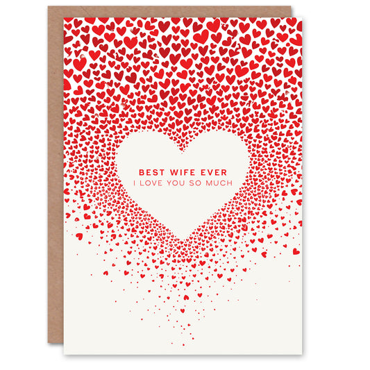 Best Wife Ever Love Heart Pattern Romantic Card
