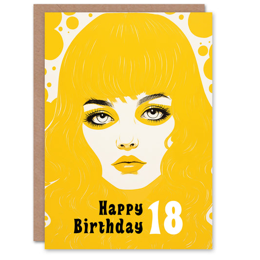 Yellow Cool 18th Birthday Teen Birthday Card