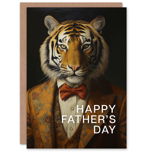 Classy Tuxedo Boss Tiger Father's Day Card