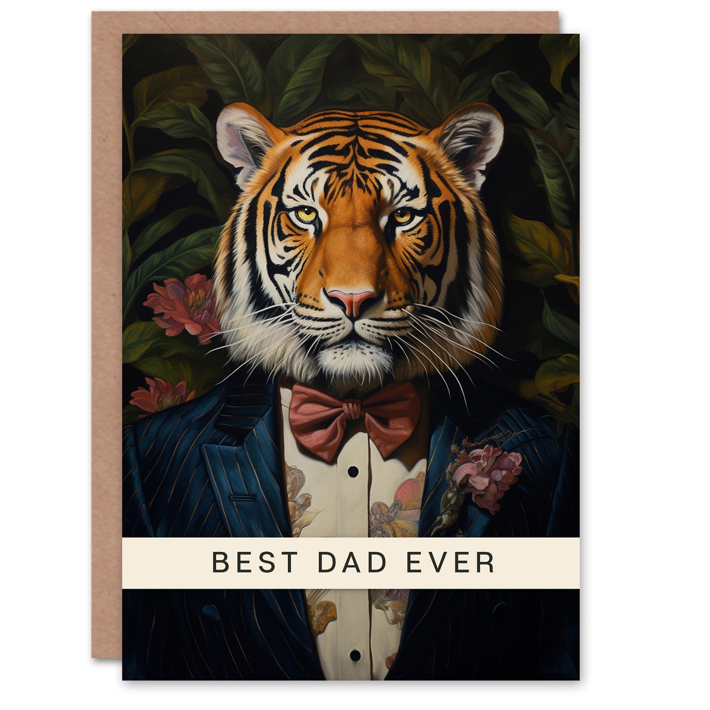 Classy Tiger Portrait Best Ever Dad Father's Day Card
