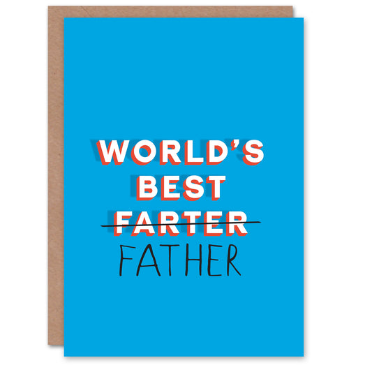 Worlds Best Farter Typo Joke Father's Day Card