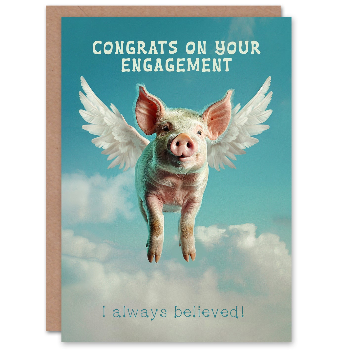 Flying Funny Animal Joke Cheeky Cute Man Engagement Card