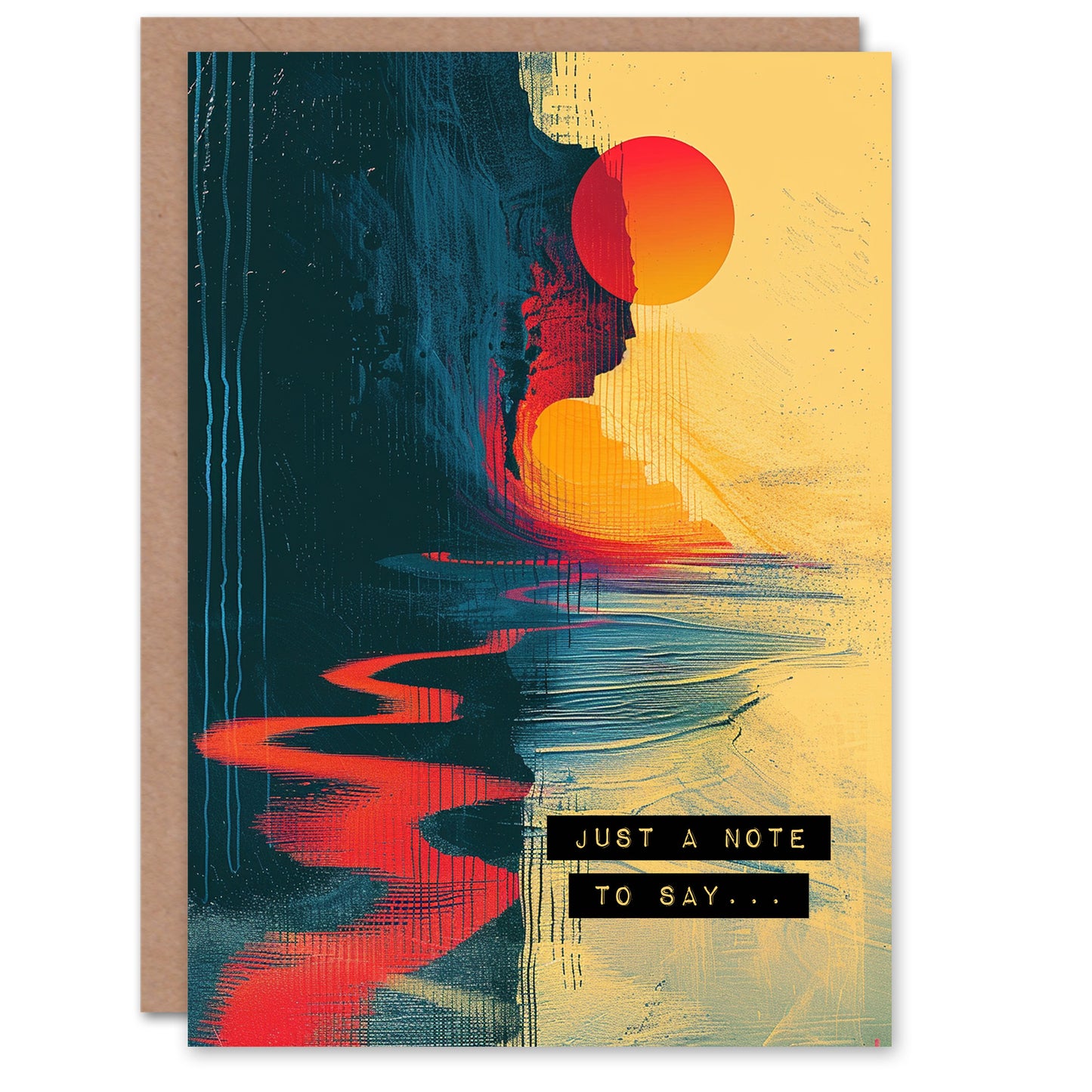 Miss You Abstract Thailand Coastal Cliff Greetings Card