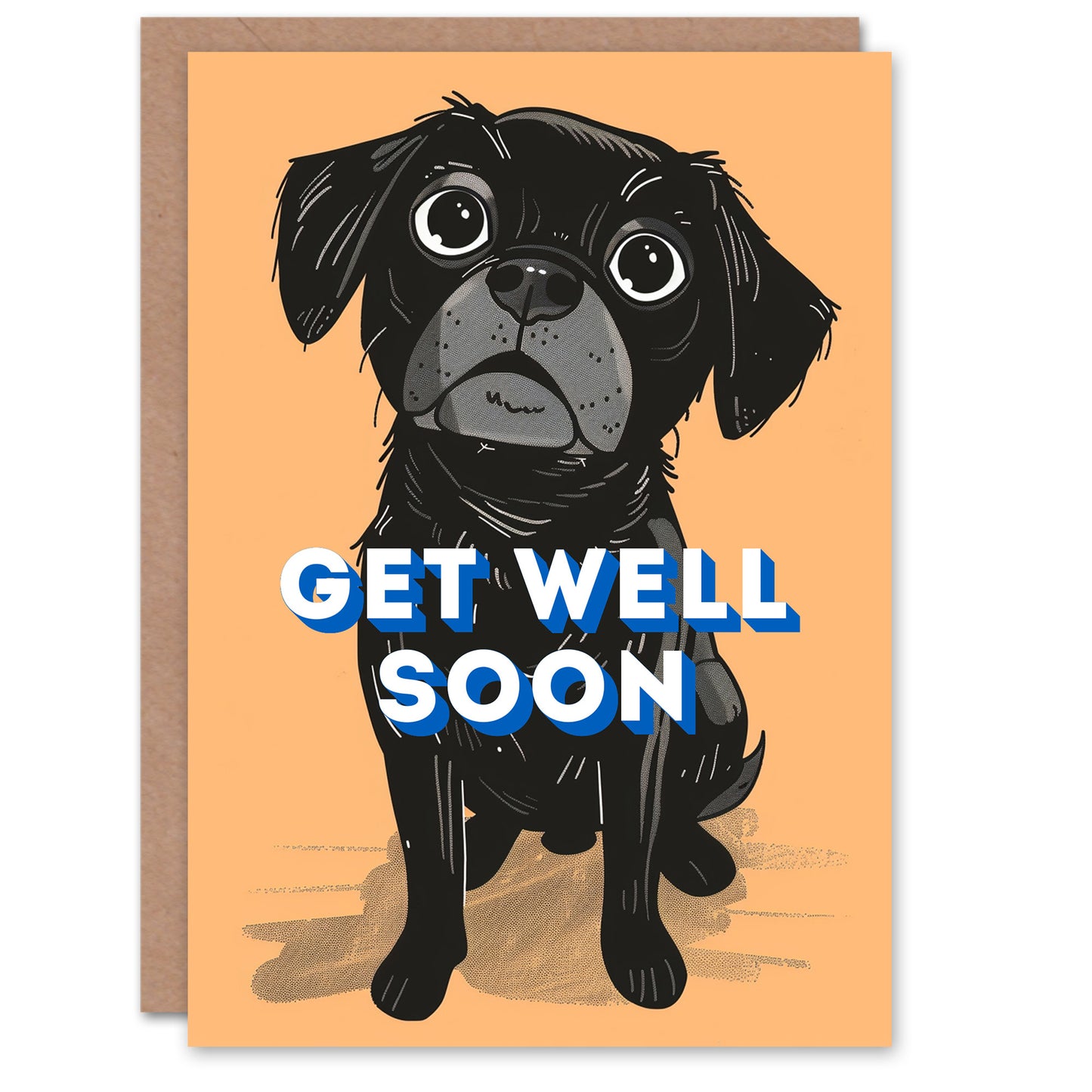 Black Cute Labrador  Puppy Get Well Card