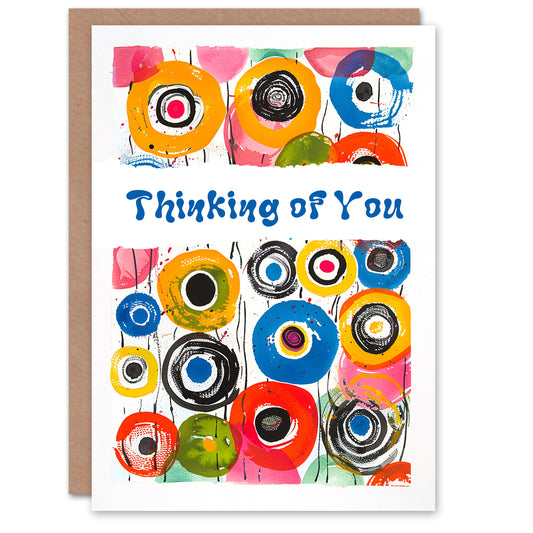 Miss You Kandinsky Style Bright Colourful Greetings Card