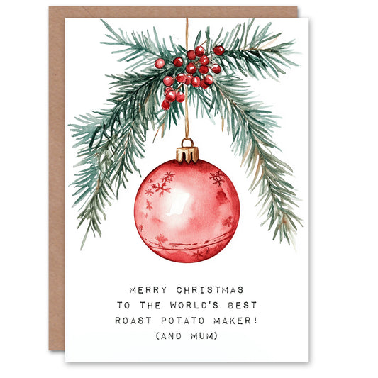 World's Best Roast Potato Maker Fun Modern Christmas Card