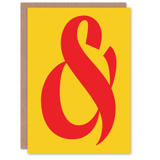 And Ampersand Symbol Yellow Red Vibrant Design Greeting Card