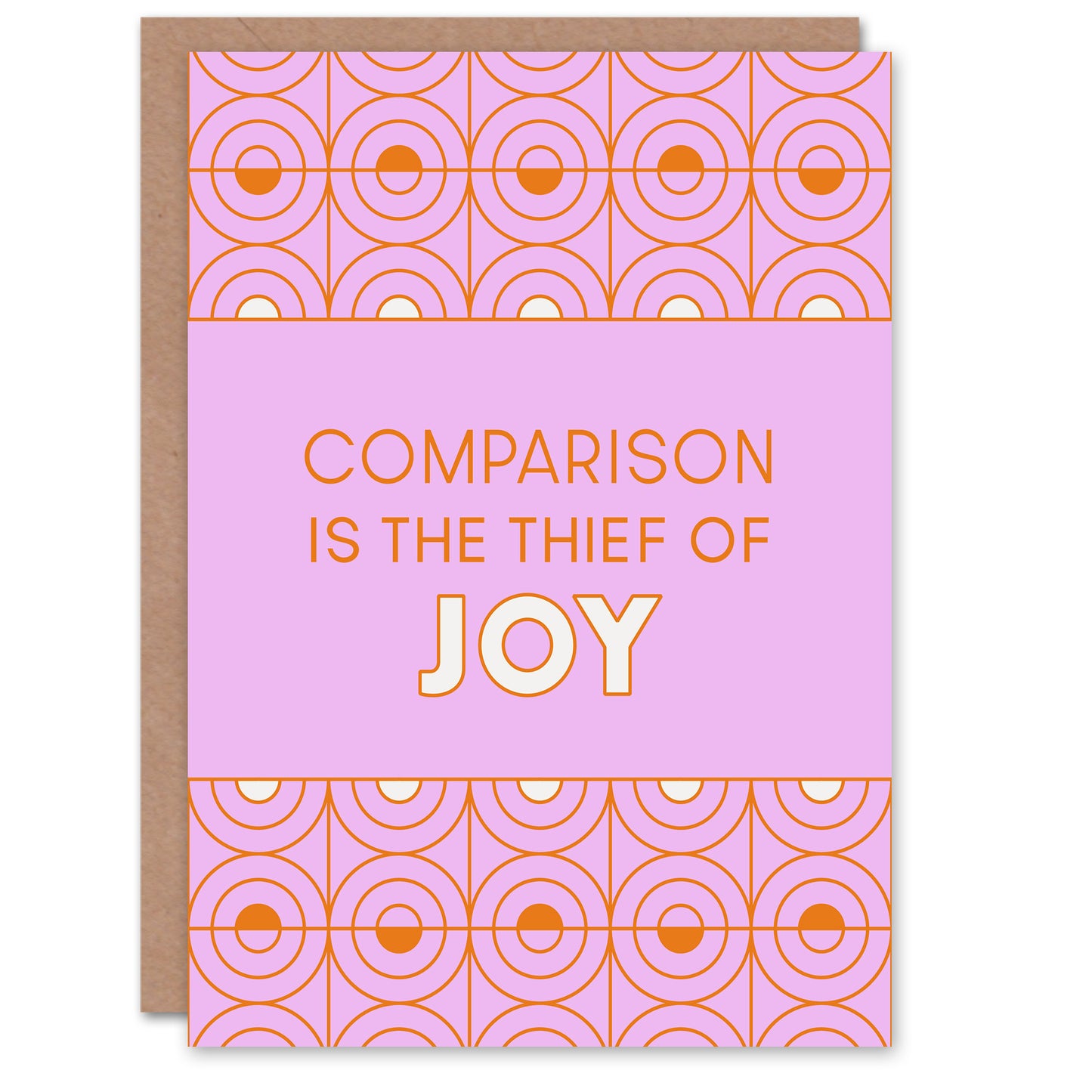 Comparison Is The Thief Of Joy Pink Art Deco Greeting Card