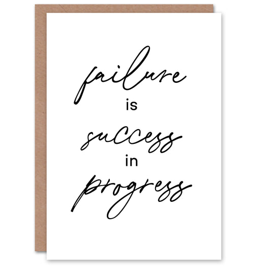 Failure Success In Progress Simple Motivational Greeting Card