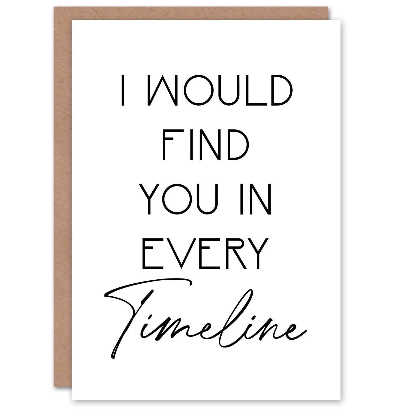 Would Find You In Every Timeline Bright Romantic Anniversary Greeting Card