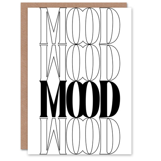 Mood Black And White Bold Graphic Design Greeting Card