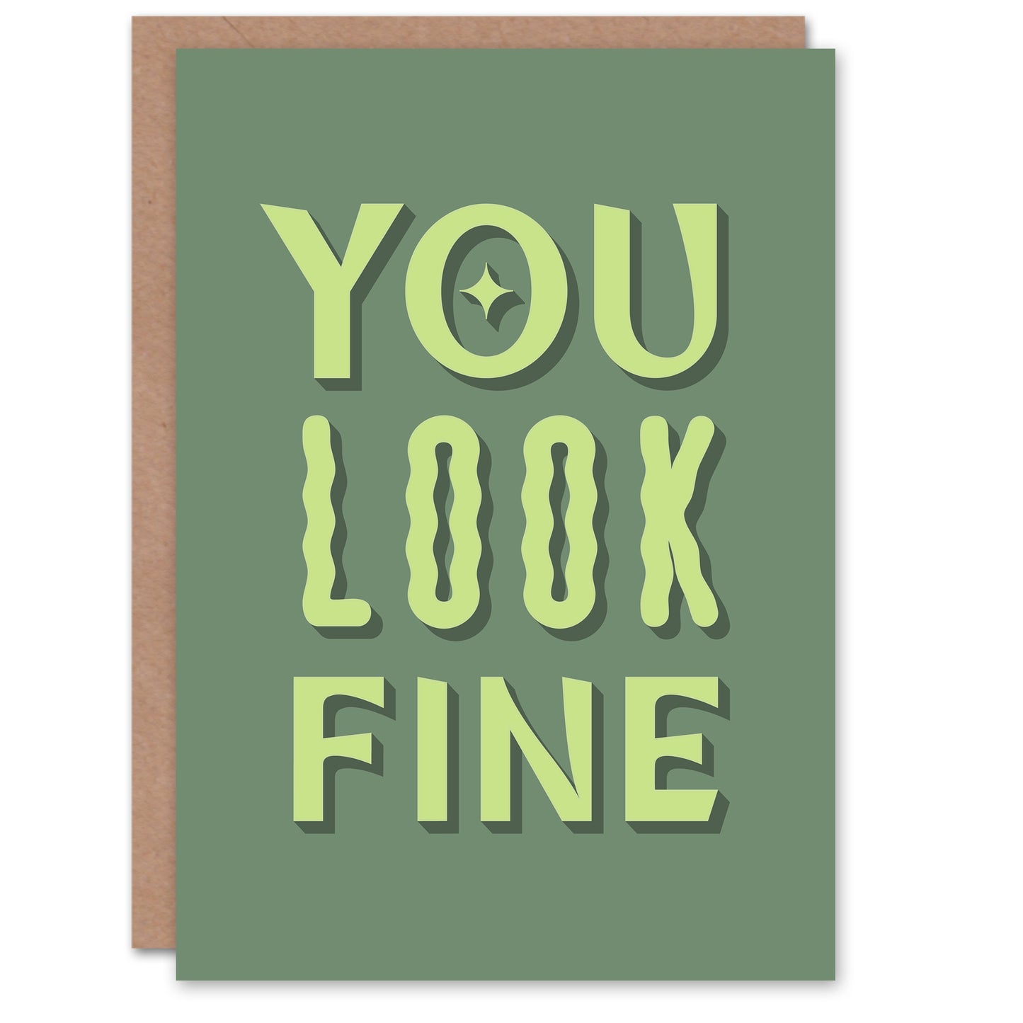 You Look Fine Sage Green Simple Cheeky Birthday Greeting Card