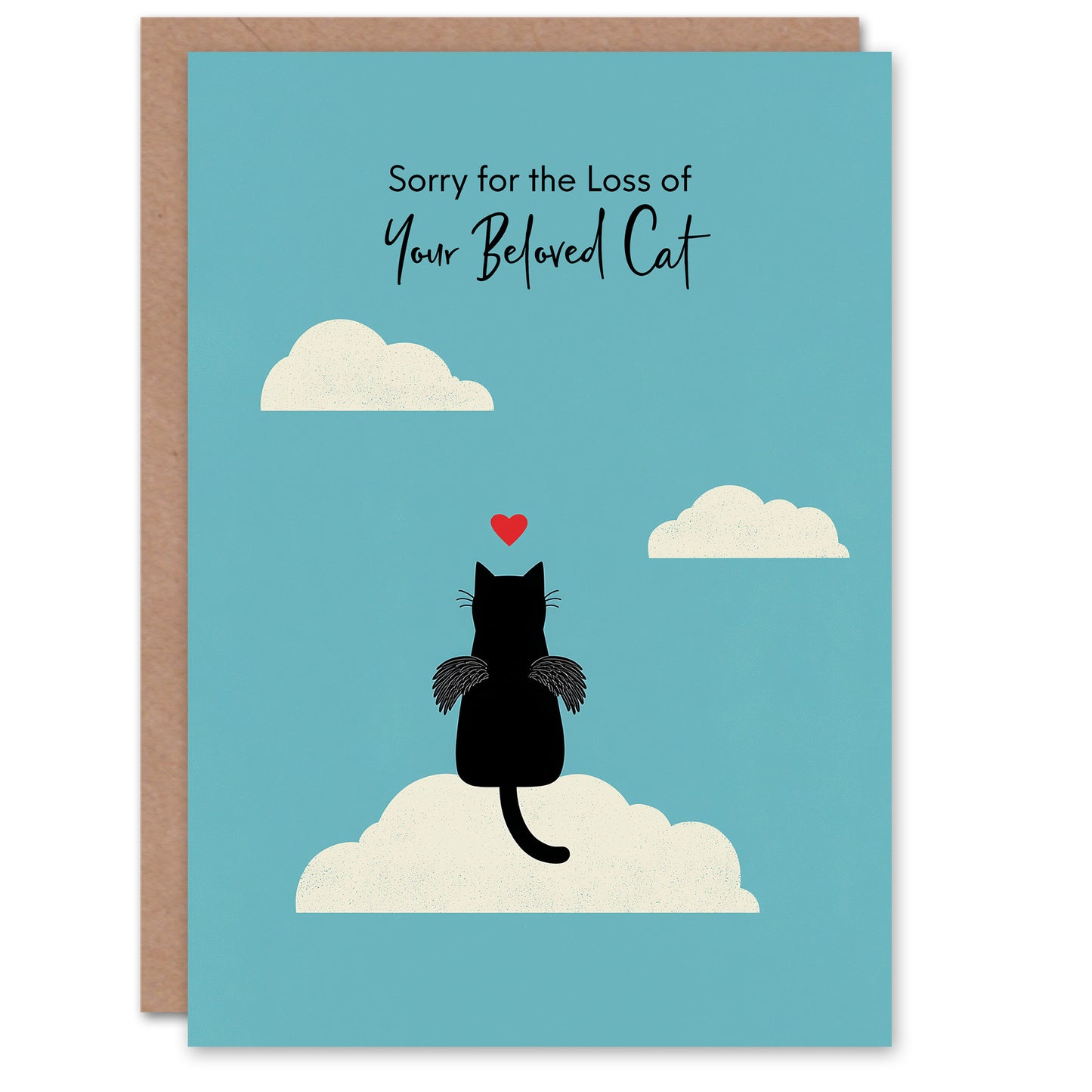 Cat Sympathy Greeting Card – Cute Sorry for Your Loss Beloved Pet Design