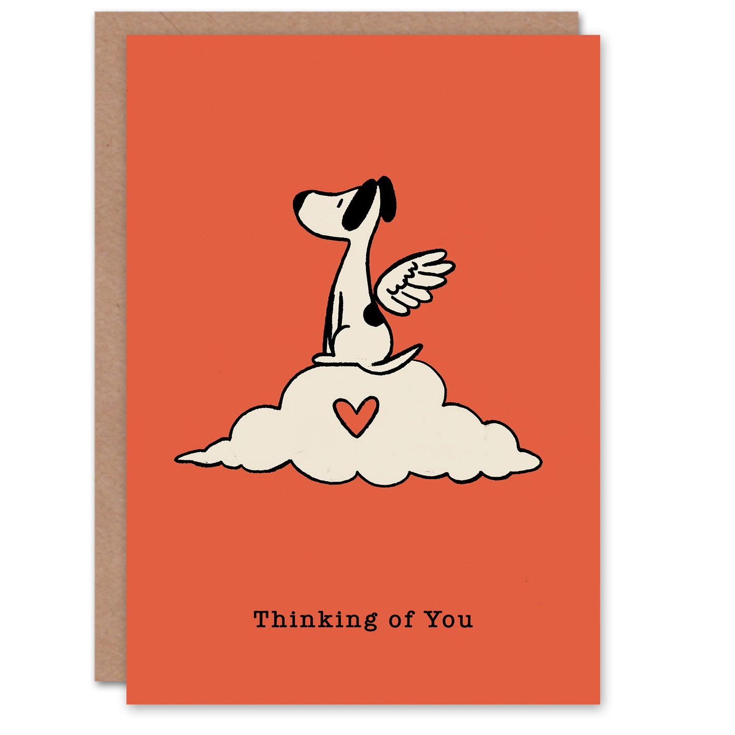 Dog Sympathy Greeting Card – Thinking of You Cloud, Pet Loss, Blank Inside