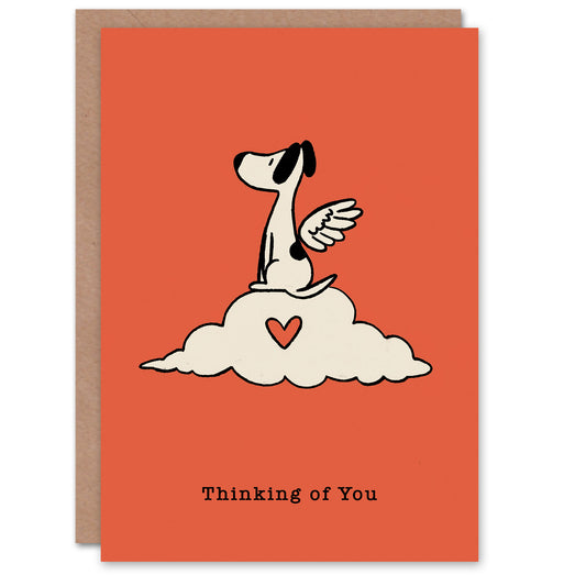 Dog Sympathy Greeting Card – Thinking of You Cloud, Pet Loss, Blank Inside